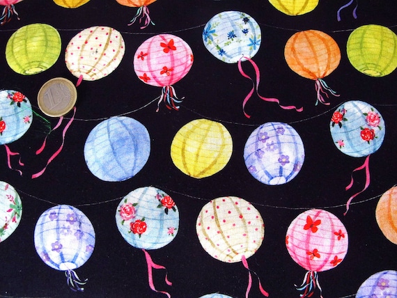 Patchworkstoff mit Lampions Baumwolle Meterware 25 x 110 cm