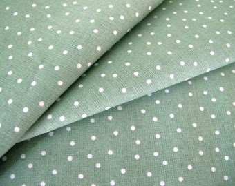 acufactum Polka Dot Fabric, Cotton, Sold by the Meter, Sage Color, 25 x 150 cm