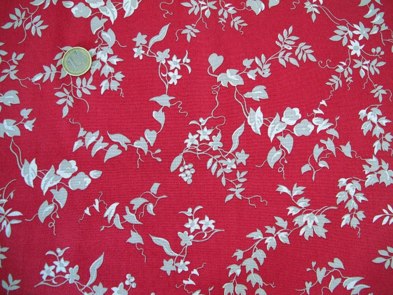 Fabric red tendrils image 2