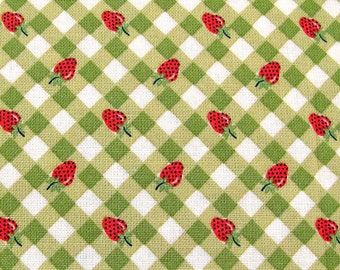 Fabric checks strawberries green