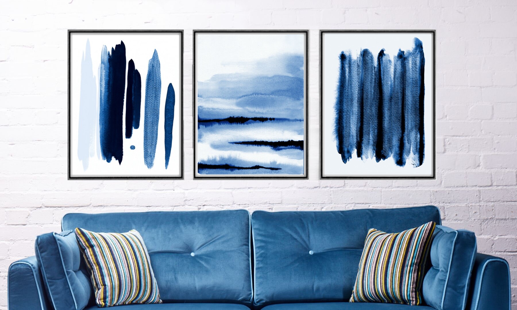 Navy Blue Wall Art Extra Large Wall Art Abstract Art Print Etsy