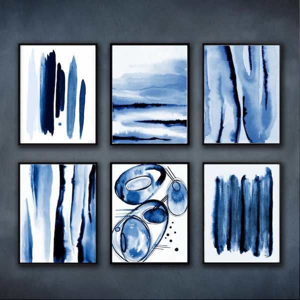 Navy Blue Wall Art Etsy