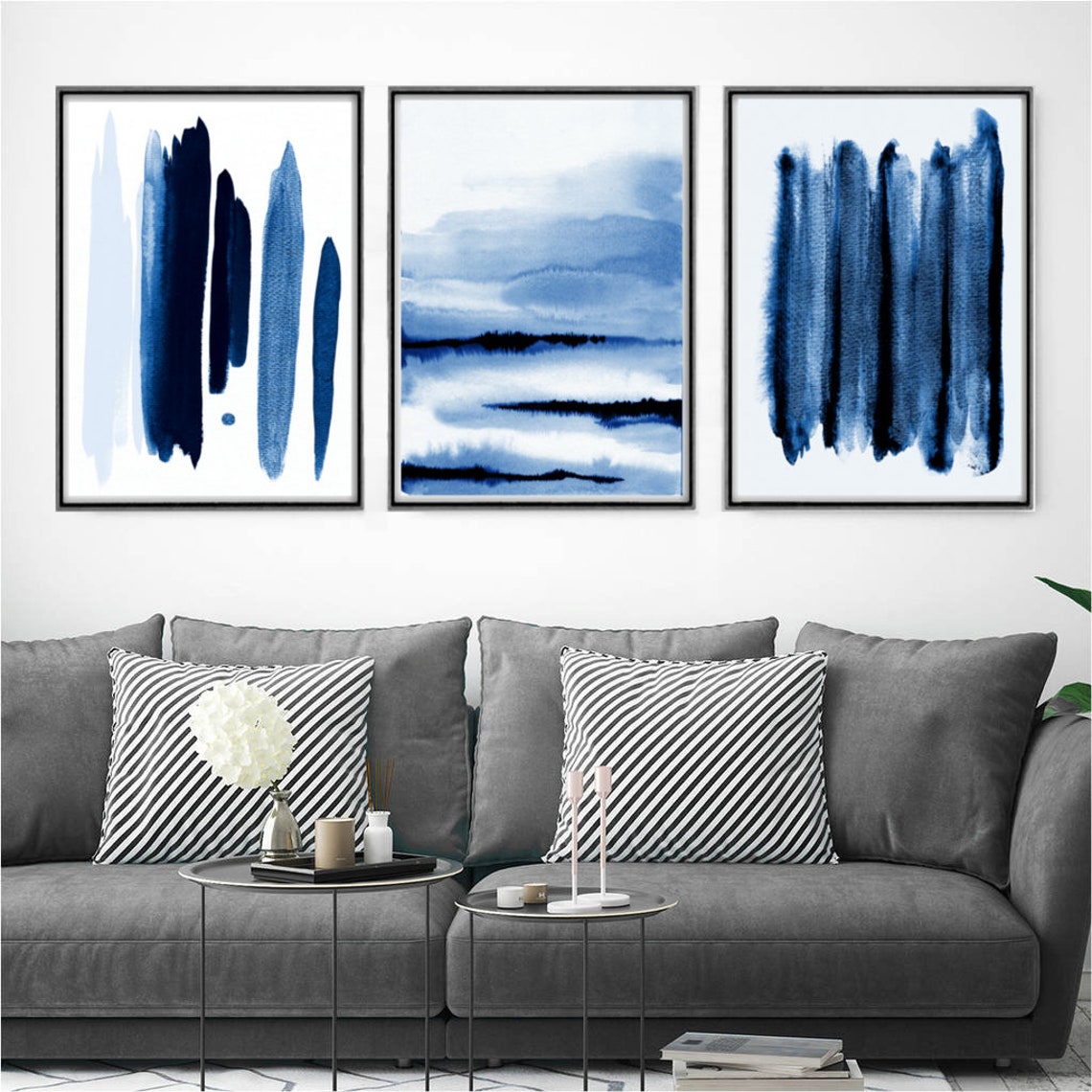 Navy Blue Wall Art Extra Large Wall Art Abstract Art Print Etsy
