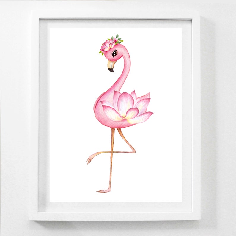 Flamingo Wall Art Nursery Decor Flamingo Baby Girl Nursery Etsy