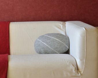 Decorative felted pillow - stone #4 / Wool cushion / Stone pillow/ Felt rock / Loft decor/ Dorm decor / Interior decoration / Made to order