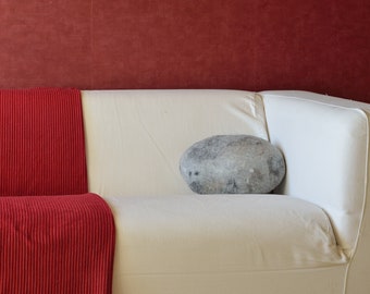 Decorative felted pillow - stone #5 / Wool cushion / Stone pillow/ Felt rock / Loft decor / Dorm decor / Interior decoration / Made to order