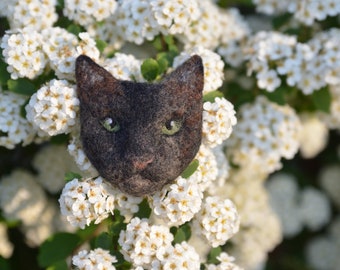 Broche feutrée - chat #24 / Broche de chat / Bijoux pour chats / Ornement en laine / Épingle à sac à dos / Ornement de sac à main / Sur mesure