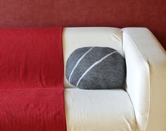 Decorative felted pillow - stone #11L / Wool cushion / Stone pillow/ Felt rock / Loft decor/ Dorm decor / Interior decoration/ Made to order