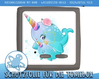UnicornWale Full Protection Protective Film for the Toniebox - Sticker to protect the Toniesbox. Personalized with desired name - Waterproof cover