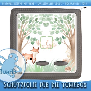 Forest animals - protective film for the Toniebox - Sticker to protect the Toniesbox. Personalized with desired name - Waterproof protective film forest