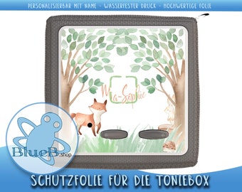 Forest animals - protective film for the Toniebox - Sticker to protect the Toniesbox. Personalized with desired name - Waterproof protective film forest