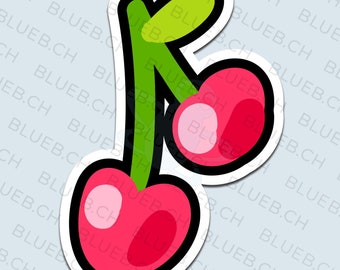 Stickers / sticker cherry to stick on the laptop, mobile phone, car, planner or as a mural. Waterproof and UV resistant