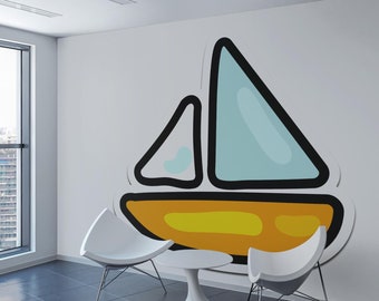 Stickers / sticker sailboat to stick on the laptop, mobile phone, car, planner or as a mural. Waterproof and UV resistant