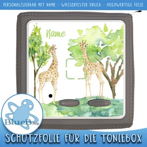 Giraffe protective film for the Toniebox - sticker to protect the Toniesbox. Personalized with name - waterproof without additional film
