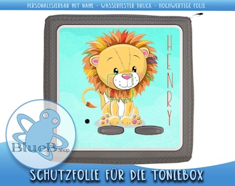 Kleiner Löwe Schutzfolie für die Toniebox - Aufkleber zum Schutz der Toniesbox. Personalisiert mit Wunschname - König der Löwen Schutzkleber