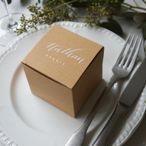 Personalised Modern Calligraphy Wedding Favour Boxes / Party Favours / Thank You Boxes image 6