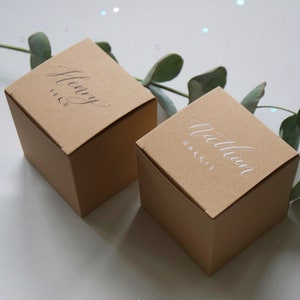 Personalised Modern Calligraphy Wedding Favour Boxes / Party Favours / Thank You Boxes image 4