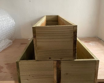 3x Garden wooden tanalised planter boxes