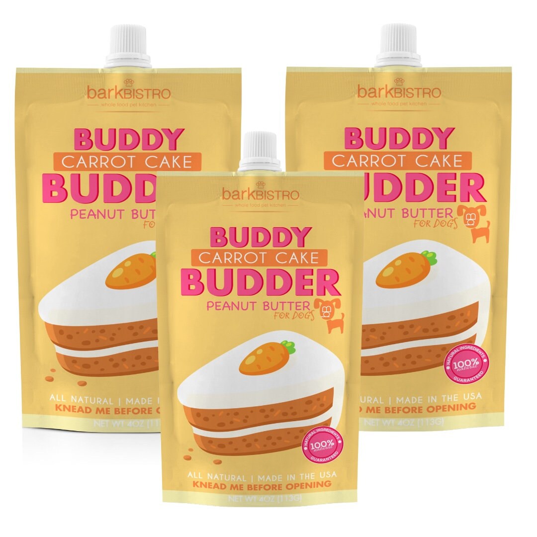 3 Pack Carrot Cake Buddy Budder Squeeze Pack Peanut Butter Dog Etsy