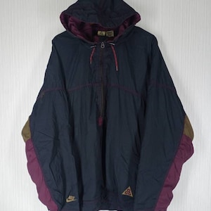 Rare!!! Vintage 90s Nike Acg Half Zipper Hoodie Jacket Size L