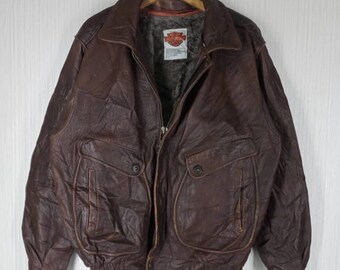 Rare!!! Vintage 80s Harley Davidson Leather Jacket Size L