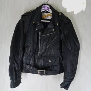 Rare!!! Vintage 80s Schott Perfecto Leather Punk/Bikers Jacket Size 36