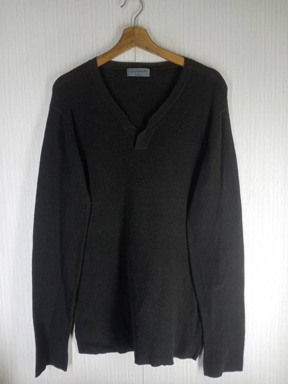 Yohji Yamamoto Pour Homme, Rare!!! Vintage Yohji Yamamoto Pour Homme Signature Knitwear Sweatshirt Size 3 Yohji Yamamoto Sweater
