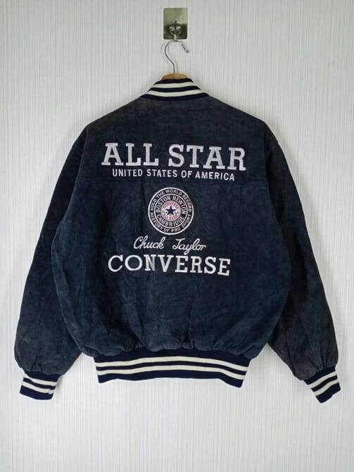 ジャケット・アウター 90s OLD converse stadium jacket leather Converse All Star Varsity Letterman Jacket Vintage 90's Mens