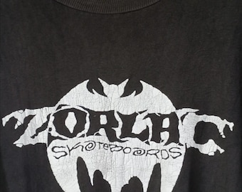 Vintage 80s Zorlac Skateboard T-shirt - Big Logo - Size XL - Etsy