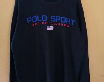 Rare!!! Vintage Polo Sport Big Logo Knitwear Jumper Fullover Size Large