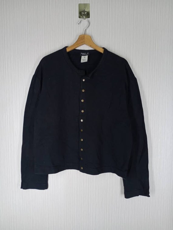 Rare!!! Vintage Agnes B. Homme Paris Designer Button up Cardigan
