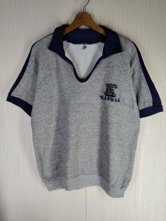 Very Rare!!! Vintage 60s Kansas University Short Sleeve Sweatshirt Size L Vintage Kansas University Artec Sweatshirt