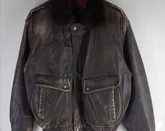 Rare!!! Vintage 1990 Type A - 2 US Army Air Forces Skeepskin Flying Leather Bomber Jacket Size 42 Us Army Air Force Bomber Flight Jacket