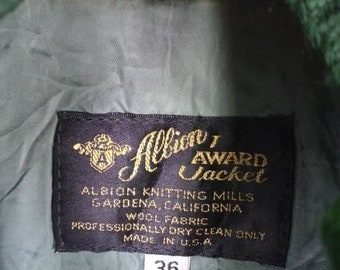 Vintage 80s Letterman Jacket: Albion Knitting Mills Varsity, Size