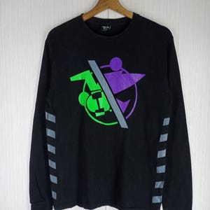 Seltenes Vintage Stussy Langarmshirt mit geteiltem Logo, Größe M