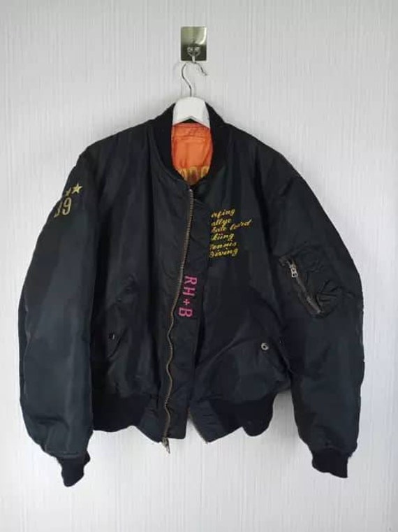 Vintage 80s Bogey Sports Club MA-1 Jacket - Alpha Industries USA
