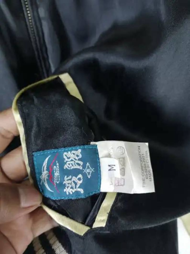 Cross Guild Jacket RARE!!! Vintage Sukajan Jacket Reversible Japan Classic Satin Sukajan ...