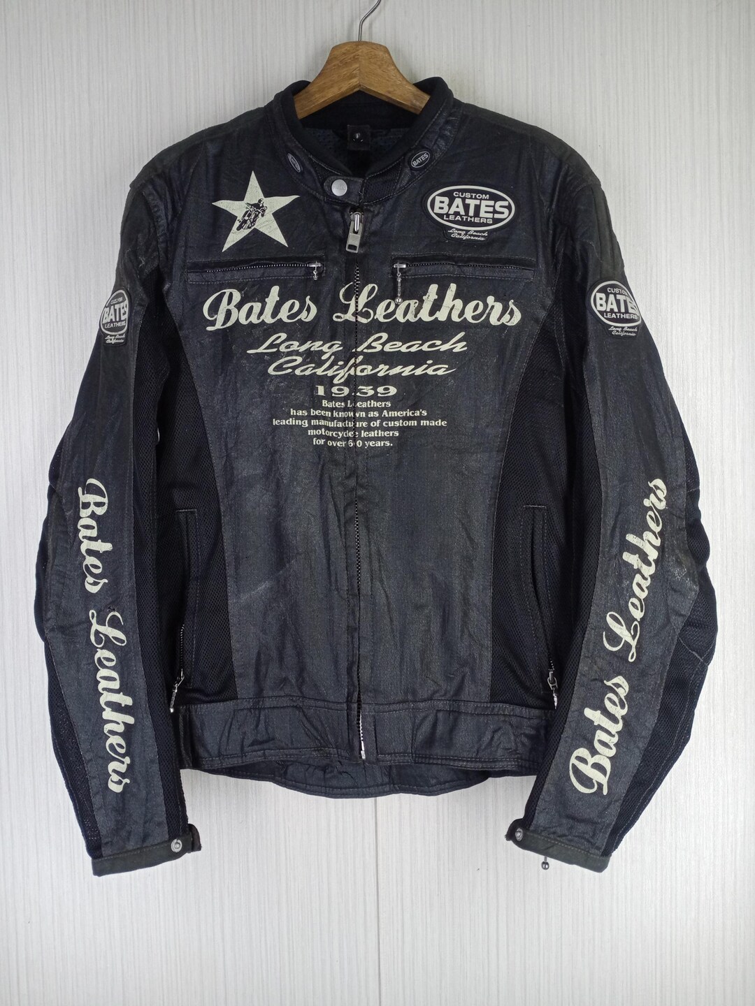 【最終値下げ！】　BATES レザー ジャケット ロングビーチ カリフォルニア Rare!!! Vintage Custom Bates Leathers Long Beach California Biker