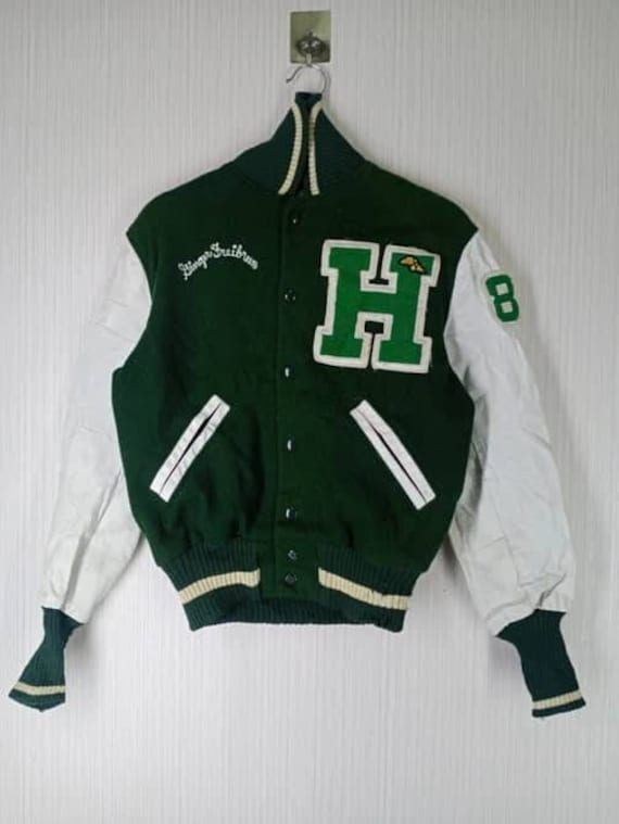 Vintage 80s Letterman Jacket: Albion Knitting Mills Varsity, Size