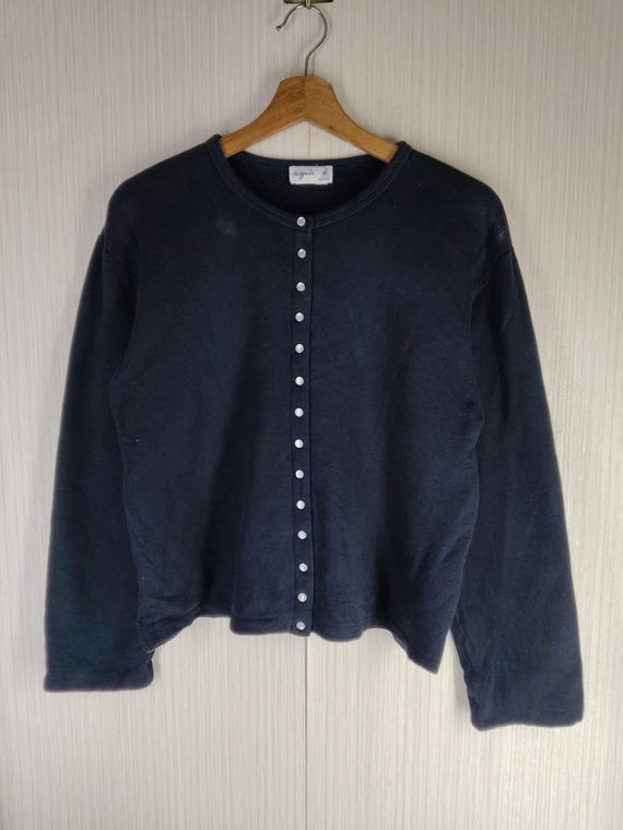 Rare!!! Vintage Agnes B. Homme Paris Snap Button Cardigan Size