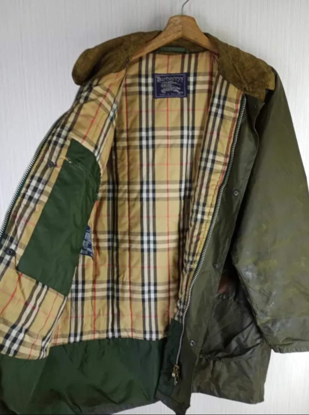 Rare Vintage Burberrys Nova Check Waxed Jacket Made in England