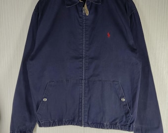Vintage 90s POLO Ralph Lauren RL Herrington Blue Colour Zip Jacket