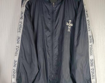 Rare!!! Vintage 90s Dogtown Side Tape Zipper Jacket Size L Dogtown