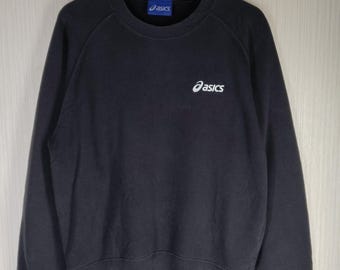 ¡¡¡Raro!!! Sudadera vintage de cuello redondo con logo pequeño de Asics de los años 90, talla M. Suéter con logo pequeño de Asics.