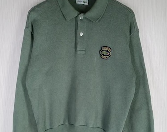 Camisa Lacoste vintage de los años 90, sudadera de punto con logotipo pequeño del Club Lacoste, talla 2