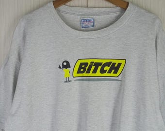 Very Rare!!! Vintage 90s Bitch Hook-ups Tshirt Size XL Powell