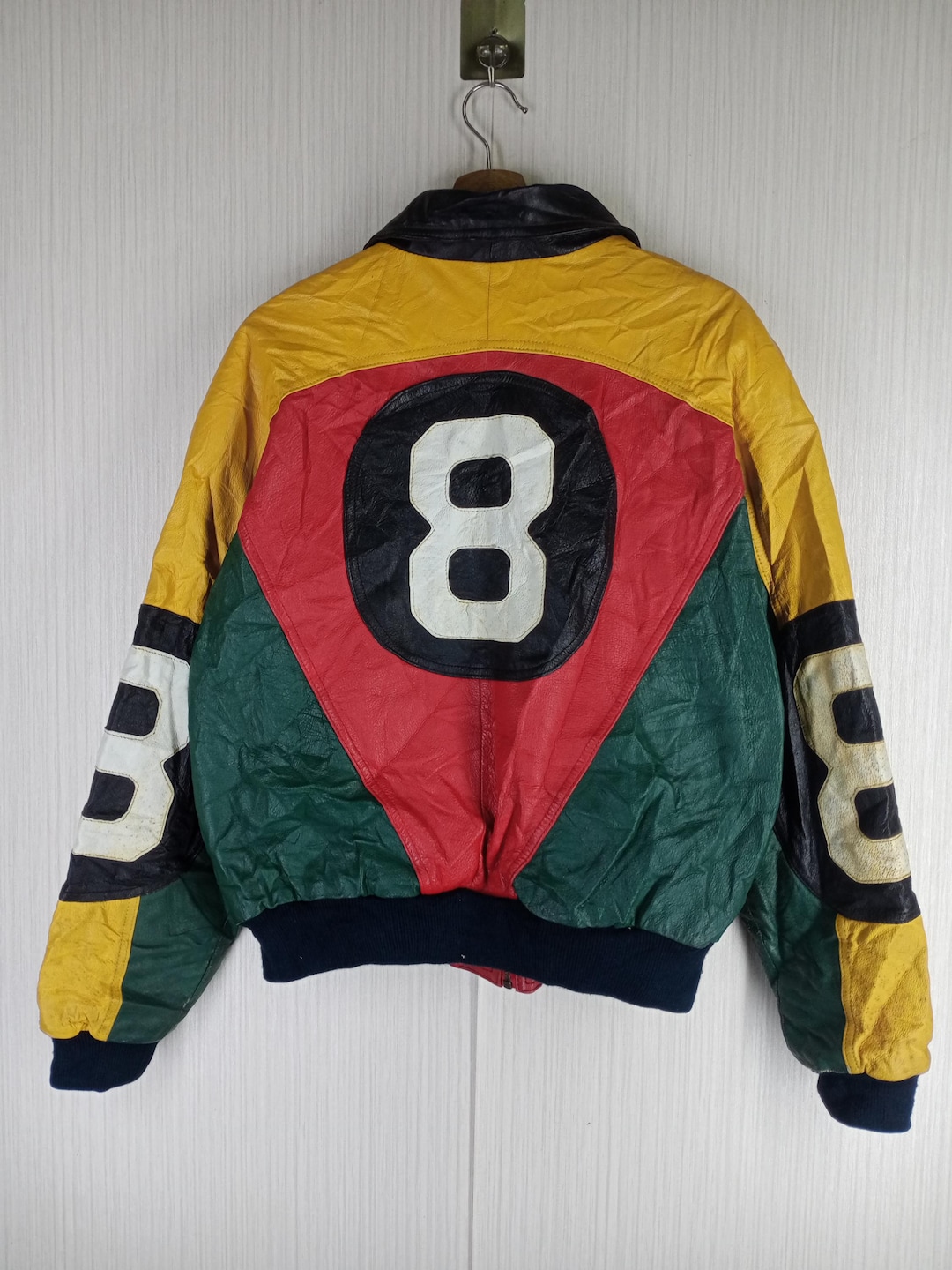 ジャケット・アウター Vintage Leather Jacket Italy BALL BASIC Vintage Phase 2 Leather 8 Ball Jacket Lined, Size Small (DEADSTOCK
