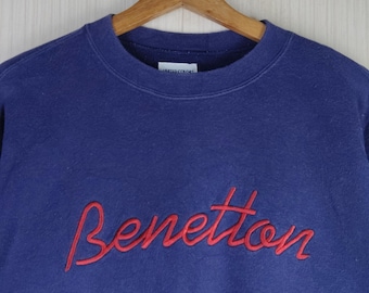 Rare!!! Vintage 90s United Colors of Benetton Crewneck Sweatshirt Size M Benetton Spellout Logo Sweater Benetton Big Logo