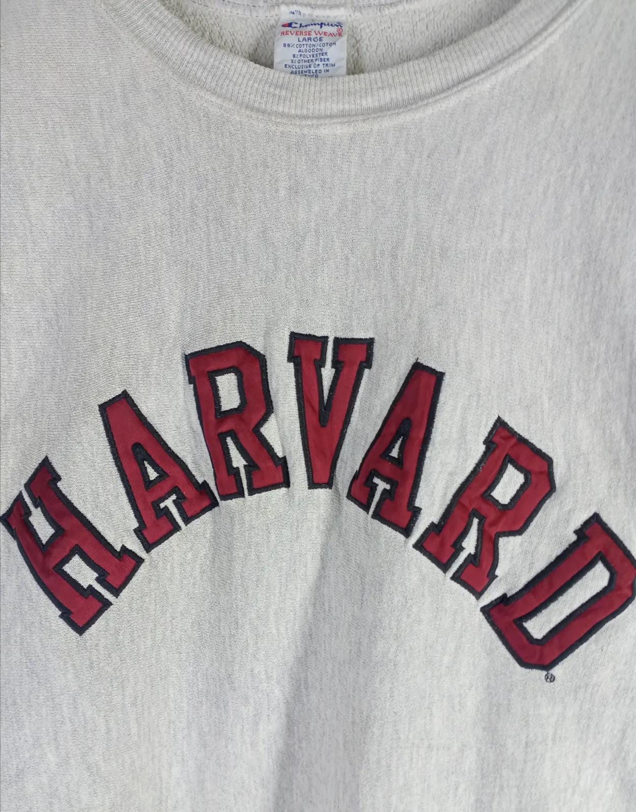 Very Rare!!! Vintage 80s Champion Reverse Weave HARVARD Crewneck 