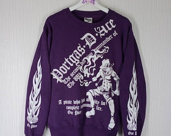 Rare!!! Vintage Anime ONE Piece Portgas D Ace Fullprint Sweatshirt